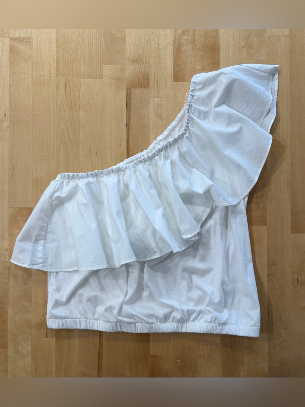 A New Day White One-Shoulder Ruffle Women’s Top